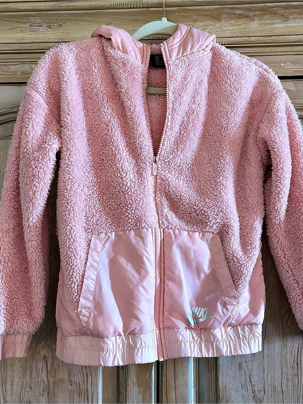 Nike Pink Teddy Fleece Jacket Large Like New